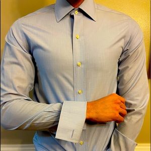 Blue Brooks Brothers French-cuff shirt